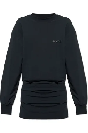 The Attico Kleedjes, Dames, Zwart, XS, Katoen, Jurk met Logo