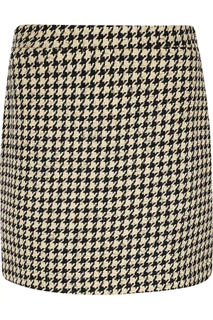 5 PROGRESS Kleedjes, Dames, , S, Wol, Houndstooth Mini Rok