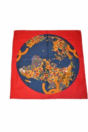 CHANEL Pre-owned, Dames, Rood, ONE Size, Pre-owned Canvas scarves