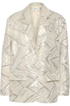 Gestuz Jassen, Dames, , S, Pailletten, Pailletten Oversized Blazer Winterfeest