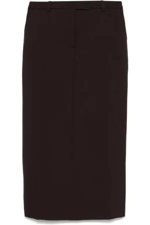 OFFICINE GENERALE Rokken, Dames, Bruin, M, Wol, Bruine wollen rok met dartdetails
