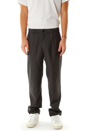 Samsøe Samsøe Broeken, Heren, Grijs, L, Casual Broek met Elastische Tailleband