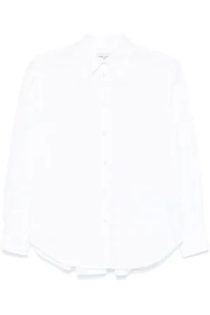 OFFICINE GENERALE Blouses & Shirts, Dames, Wit, M, Katoen, Witte Katoenen Poplin Overhemd