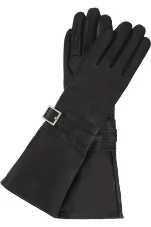Kazar Accessoires, Dames, Zwart, L, Leer, Elegante lange handschoenen met decoratie