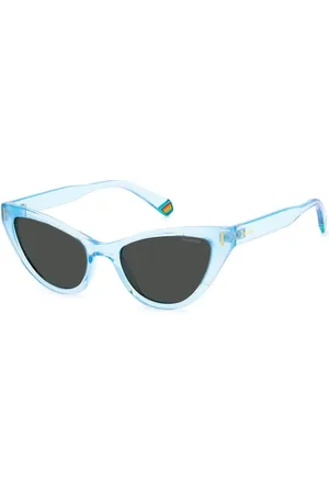 Polaroid Accessoires, Dames, Blauw, ONE Size, Blauwe Kunststof Zonnebril met Gepolariseerde Grijze Lenzen