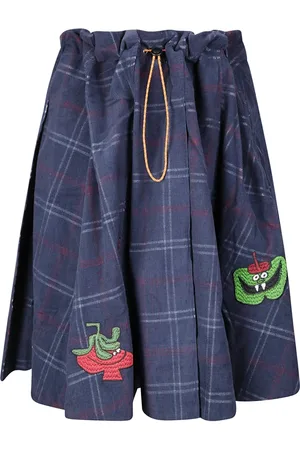 Brain Dead Rokken, Dames, Blauw, M, Geplooide Rok