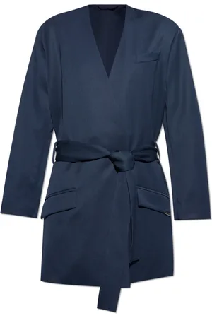 The Attico Jassen, Dames, Blauw, XS, Wol, Tied blazer