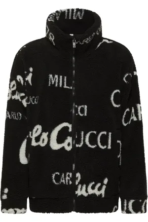 Carlo Colucci Sweatshirts & Hoodies, Heren, Zwart, L, Teddy Fleece Jack met Merklogo