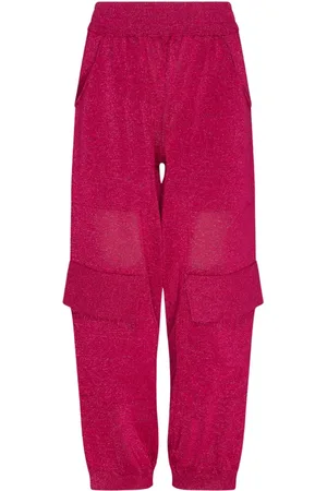 CIRCUS HOTEL Broeken, Dames, Roze, L, Polyester, Fuchsia Cargo Broek met Lurex