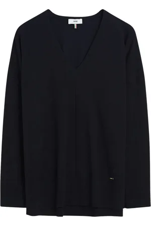 Cinque Truien, Dames, Blauw, M, Zachte Viscosemix Trui met Zijsplitten