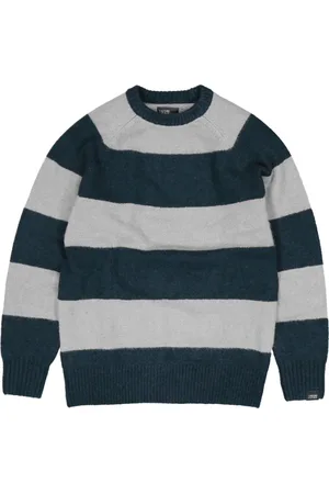 Butcher of Blue Truien, Heren, Blauw, 2Xl, Edmund Stripe Crew Donkerblauwe Trui