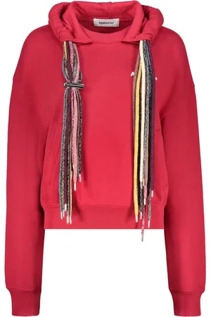 AMBUSH Sweatshirts & Hoodies, Dames, Rood, S, Katoen, Logo Print Katoenen Hoodie met Zakken