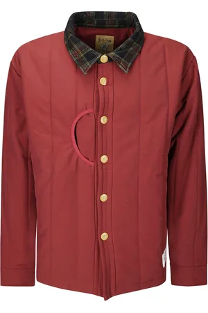 Brain Dead Jassen, Heren, Rood, L, Puffer Button Up Shirt