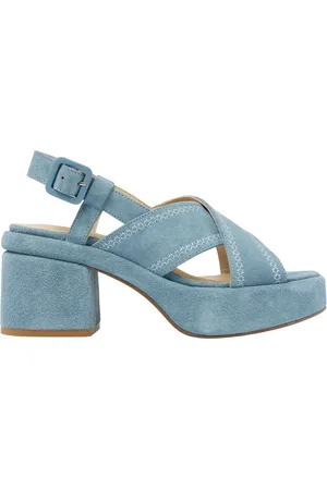 VIA VAI Schoenen, Dames, Blauw, 38 EU, Suède, Elia Paisley Sandalen
