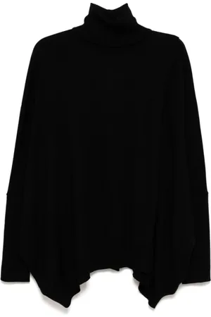 JUNYA WATANABE Truien, Dames, Zwart, M, Wol, Zwart Geribbelde Coltrui Sweater
