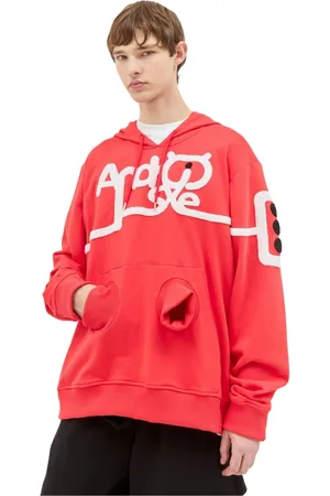 WALTER VAN BEIRENDONCK Sweatshirts & Hoodies, Heren, Rood, L, Katoen, Hoodie met Android