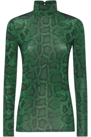 SIMONA CORSELLINI Tops, Dames, Groen, S, Jersey Viscose Dolcevita Top