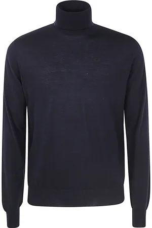 FILIPPO DE LAURENTIIS Truien, Heren, Blauw, M, Blauwe Merino Coltrui Sweater
