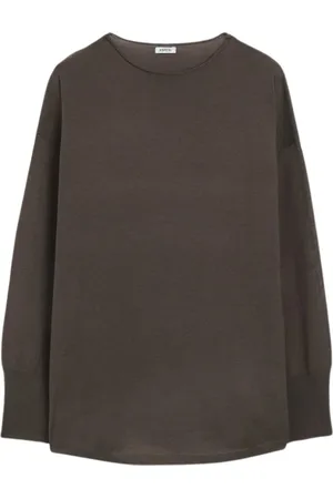 Aspesi Tops, Dames, Groen, S, Wol, Groene Merinowollen Langemouwtrui
