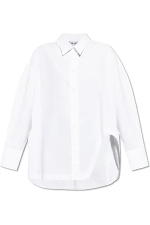 The Attico Blouses & Shirts, Dames, Wit, S, Katoen, Shirt met logo