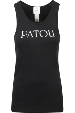 Patou Tops, Dames, Zwart, M, Katoen, Iconische Zwarte Tanktop