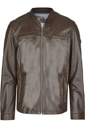 Bugatti Jassen, Heren, Bruin, 5Xl, Heren Leren Jas Bualberto