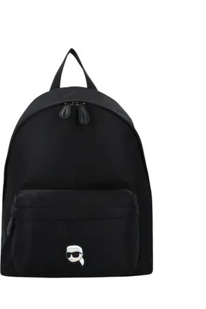 Karl Lagerfeld Tassen, Dames, Zwart, ONE Size, Nylon, Ikonik Nylon Rugzak