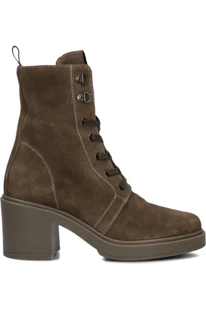 Dl Schoenen, Dames, Bruin, 37 EU, Leer, Taupe Leren Enkellaarsjes