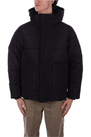 Only & Sons Jassen, Heren, Zwart, L, Polyester, Zwarte jas met capuchon rits zakken