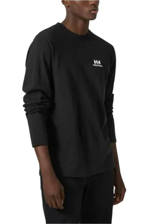 Helly Hansen Tops, Heren, Zwart, M, Katoen, Zwarte longsleeve T-shirt Young Urban