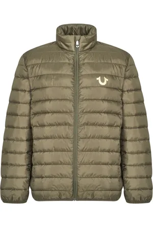 True Religion Jassen, Heren, Groen, M, Polyester, Logo Pufferjas Kalamata Ritssluiting