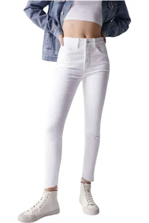 Salsa Jeans, Dames, Wit, W28 L30, Denim, Moderne witte denim broek