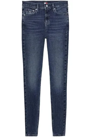 Tommy Hilfiger Jeans, Dames, Blauw, W27 L30, Katoen, Nora Dark Skinny Broek