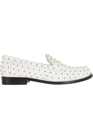 Tory Burch Schoenen, Dames, Grijs, 40 EU, Leer, Studded Classic Loafer