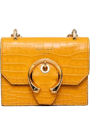 Jimmy Choo Pre-owned, Dames, Geel, ONE Size, Leer, Tweedehands leren schoudertassen