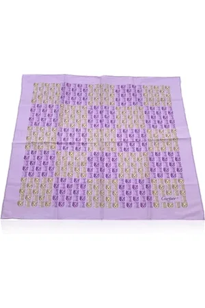 Cartier Pre-owned, Dames, Paars, ONE Size, Pre-owned Cotton scarves
