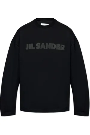 Jil Sander Tops, Heren, Zwart, L, Katoen, T-shirt met logo