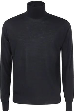 FILIPPO DE LAURENTIIS Truien, Heren, Zwart, XL, Zwarte Merinos Coltrui Trui