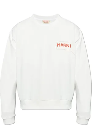 Marni Sweatshirts & Hoodies, Heren, Wit, M, Katoen, Sweatshirt met Logo