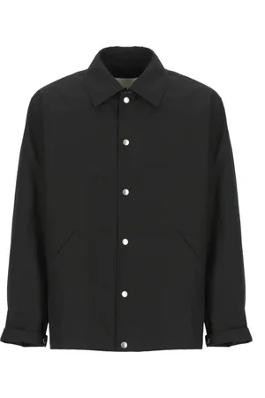 Jil Sander Jassen, Heren, Zwart, XS, Katoen, Zwarte katoenen jas met kraag