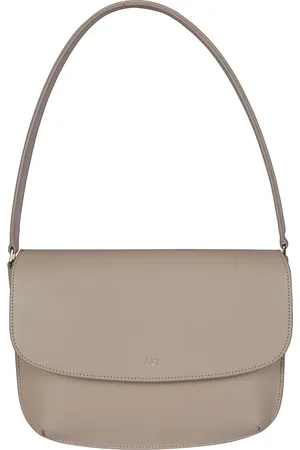 A.P.C. Tassen, Dames, Grijs, ONE Size, Leer, Sarah Schoudertas