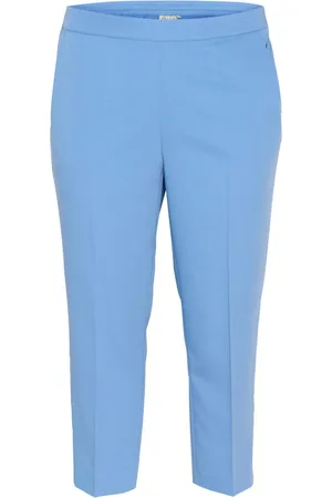 Kaffe Broeken, Dames, Blauw, XL, Polyester, Ebb And Flow Cropped Broek