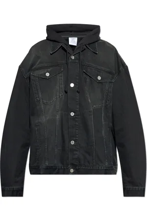 Vetements Jassen, Heren, Zwart, L, Katoen, Capuchonjack