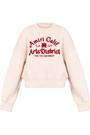 AMIRI Sweatshirts & Hoodies, Dames, Roze, S, Katoen, Sweatshirt met geborduurd patroon