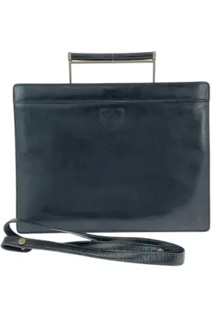 Loewe Pre-owned, Dames, Zwart, ONE Size, Pre-owned Leather briefcases