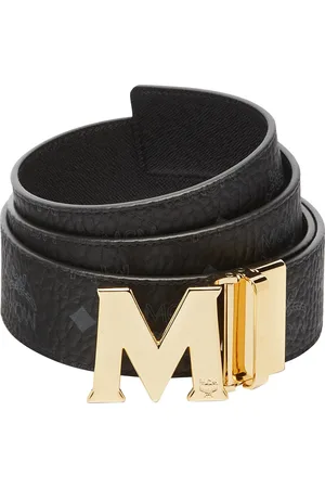 MCM Accessoires, unisex, Zwart, ONE Size, Claus M omkeerbare riem 4,5 cm in Visetos