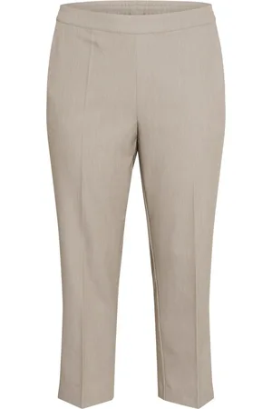 Kaffe Broeken, Dames, , 3Xl, Cropped Elephant Skin Melange Broek