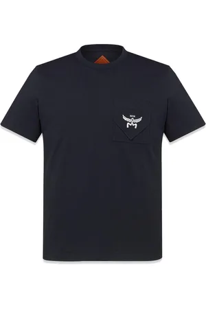 MCM Tops, Heren, Blauw, M, Katoen, T-shirt Essential gemaakt van biologisch katoen met logo op borstzak