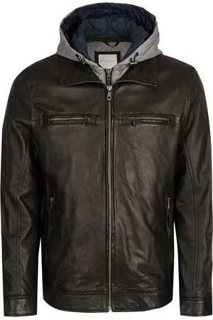 Bugatti Jassen, Heren, Zwart, XL, Leer, Heren Leren Jas Aurelino