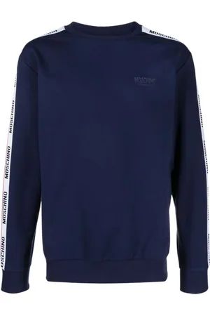 Moschino Sweatshirts & Hoodies, Heren, Blauw, M, Katoen, Blauwe Logo Sweater Marine